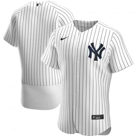 Men New York Yankees Men Nike White Home 2020 Flex Base Official Team MLB Jersey